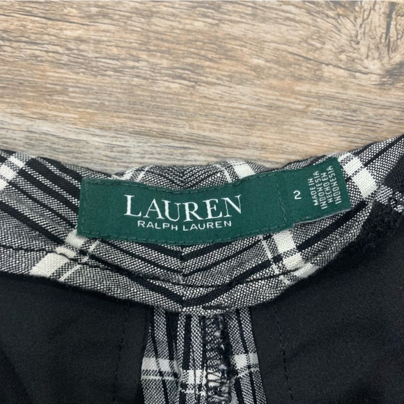 Lauren Ralph Lauren Women’s Plaid Wide Leg Pants Linen blend - Picture 6 of 7